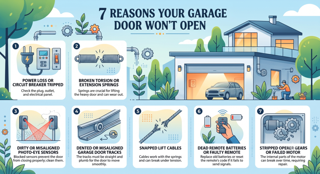 7 Reasons Your Garage Door Won’t Open